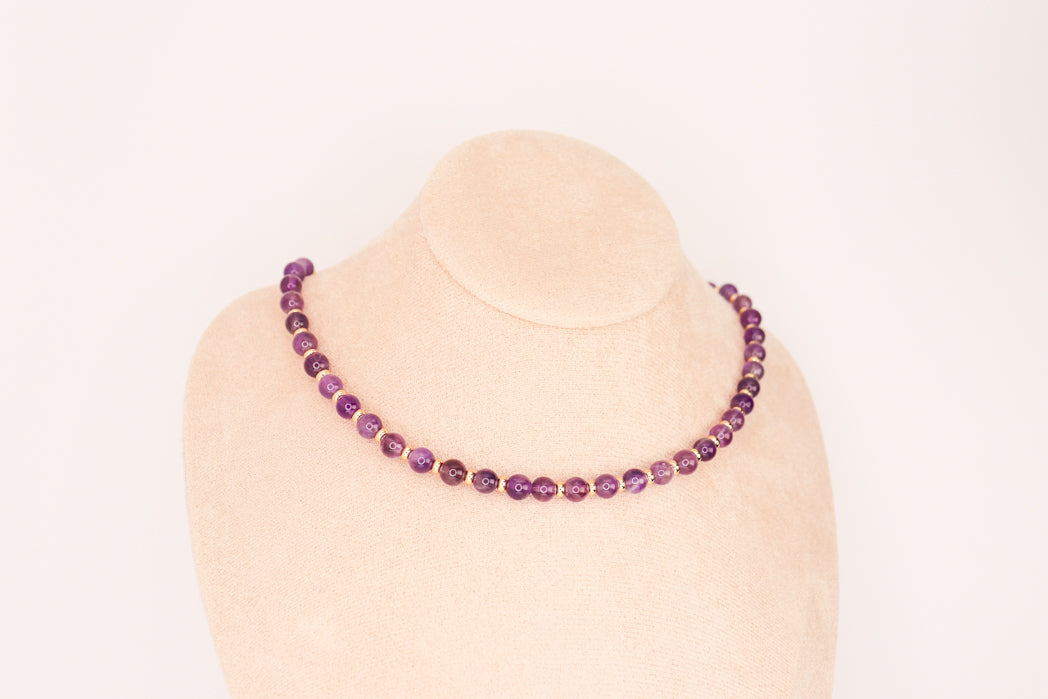 CIRCÉ | Collier en Améthyste et plaqué Or 18 et 24 carats