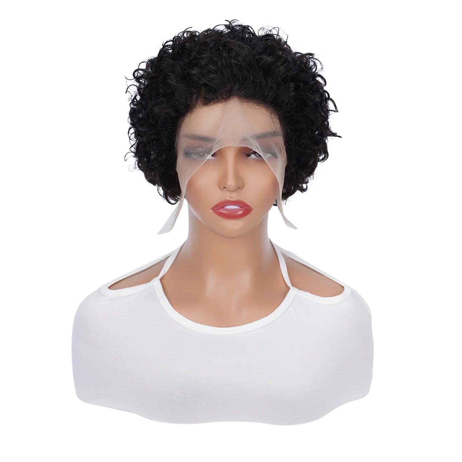13x1 Transparent Lace Short Curly Pixie Wig