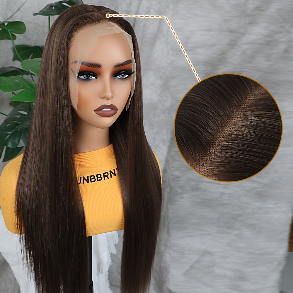 Luxe 28" Straight Synthetic Lace Front Wig-4