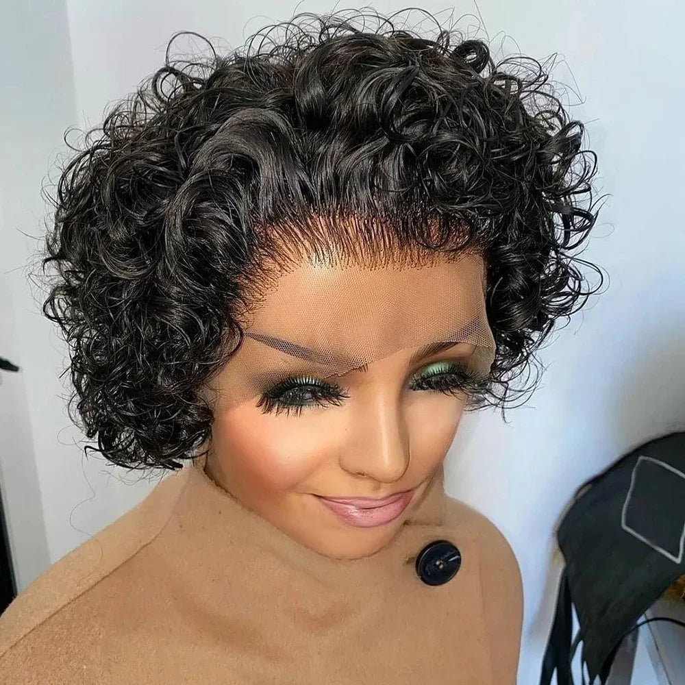 Pixie Cut Human Hair Lace Front Wig for Women