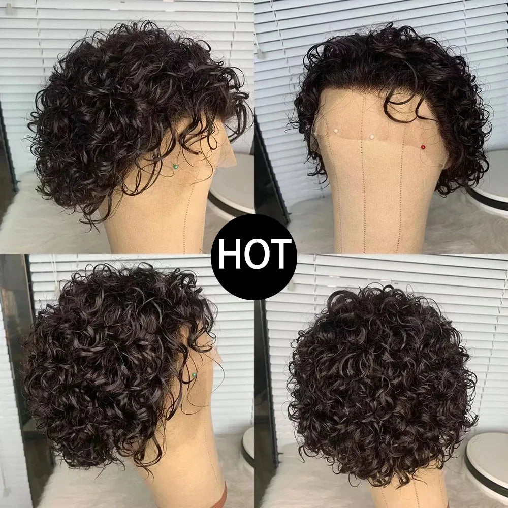 Pixie Cut Human Hair Lace Front Wig for Women
