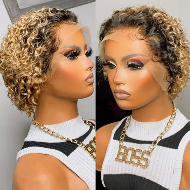 Pixie Cut Human Hair Lace Front Wig for Women