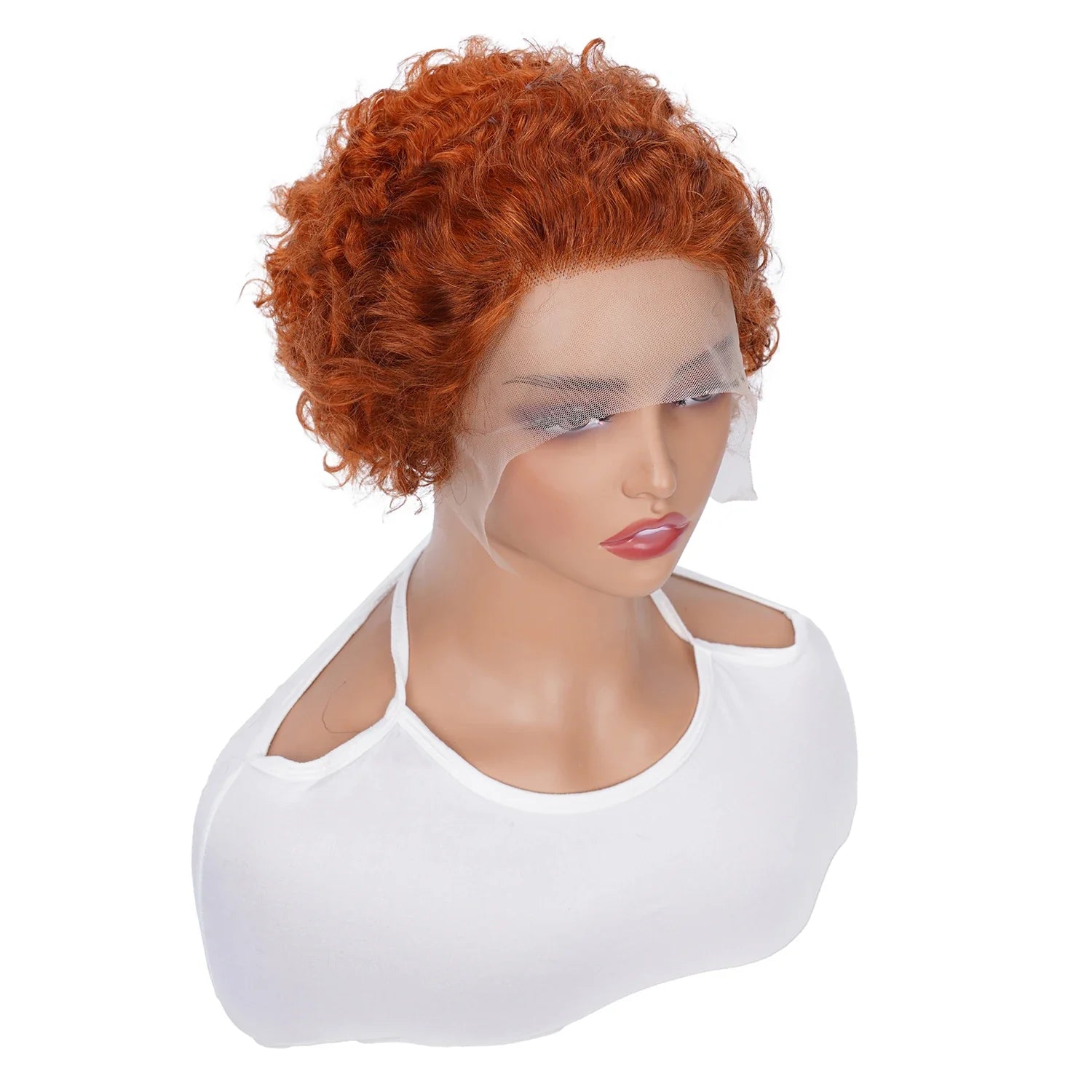 Pixie Cut Wig Human Hair Curly Lace Front