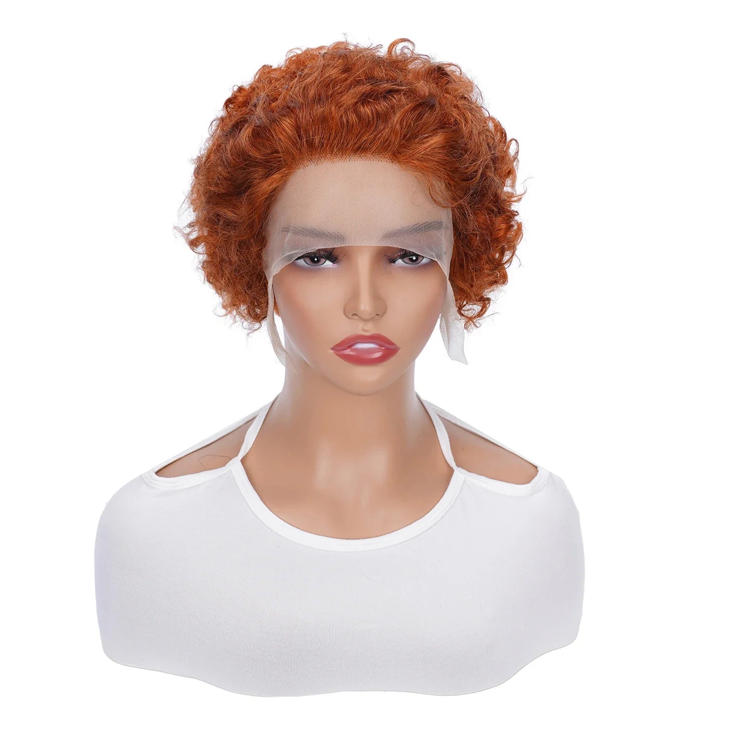 Pixie Cut Wig Human Hair Curly Lace Front