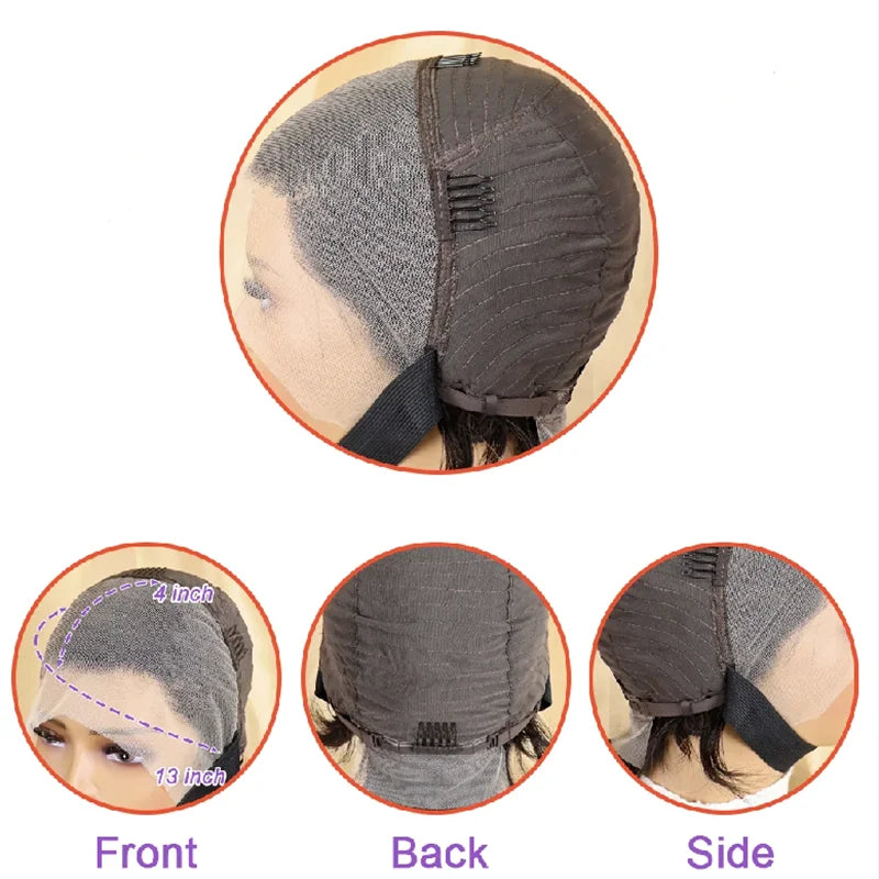 Transparent Lace Wig Short Straight-1