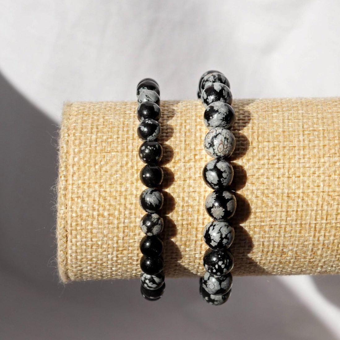 Bracelet en Obsidienne neige
