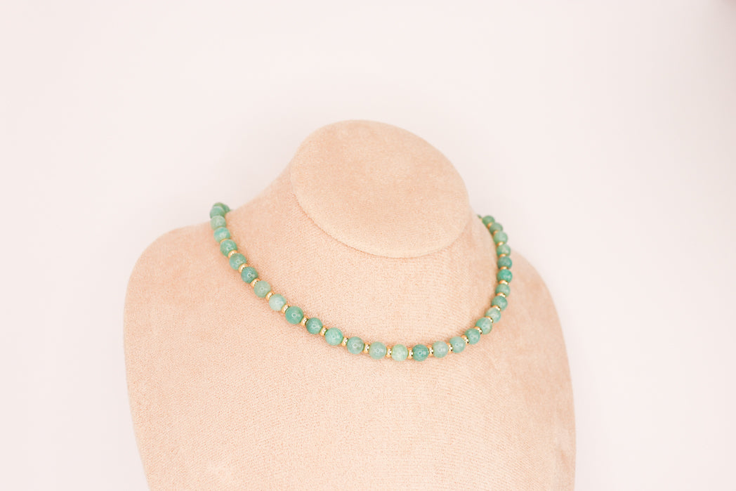 CIRCÉ | Collier en Amazonite et plaqué Or 18 et 24 carats