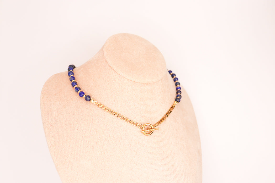 CIRCÉ | Collier en Lapis lazuli et plaqué Or 18 et 24 carats