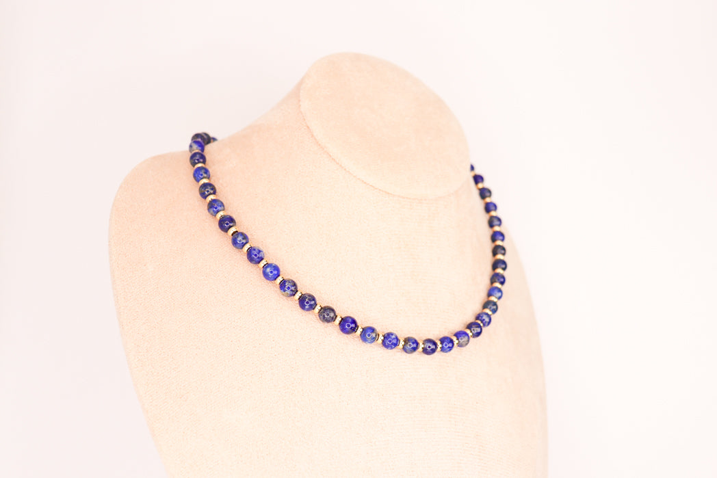 CIRCÉ | Collier en Lapis lazuli et plaqué Or 18 et 24 carats