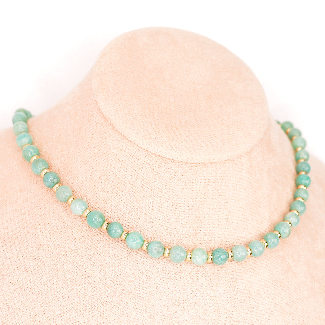 CIRCÉ | Collier en Amazonite et plaqué Or 18 et 24 carats