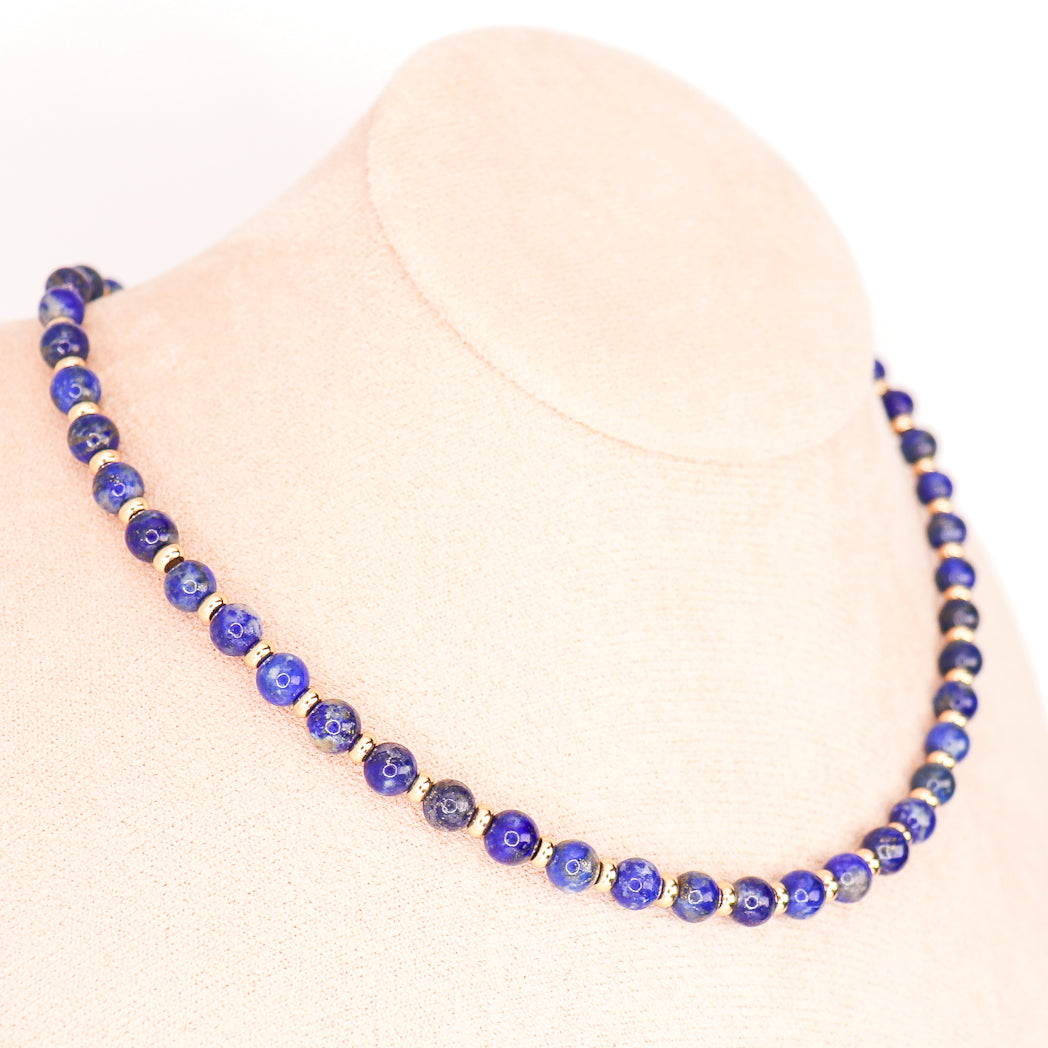 CIRCÉ | Collier en Lapis lazuli et plaqué Or 18 et 24 carats