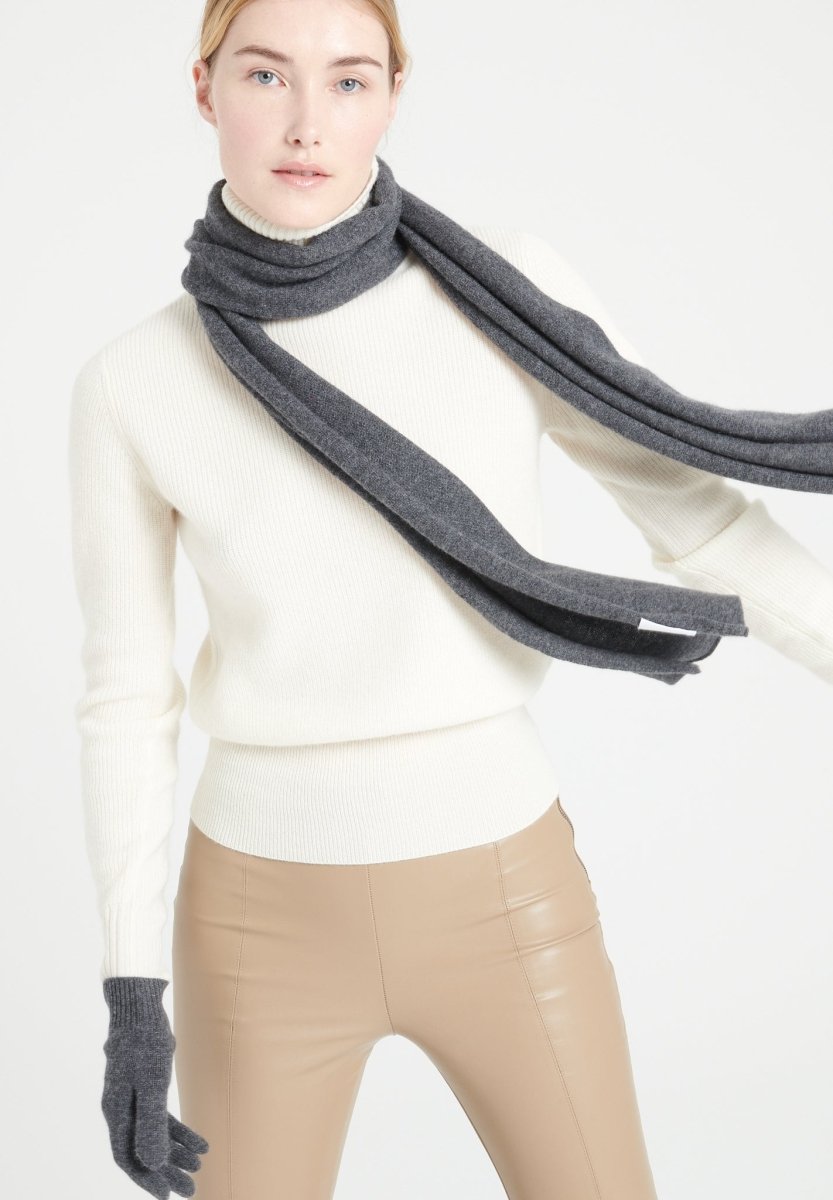 Écharpe cachemire gris anthracite - UNI 1