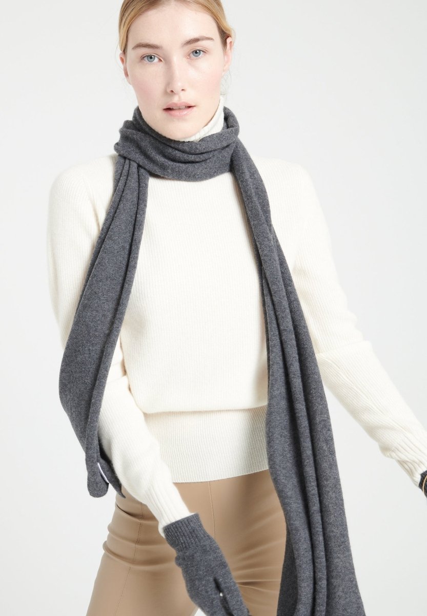 Écharpe cachemire gris anthracite - UNI 1