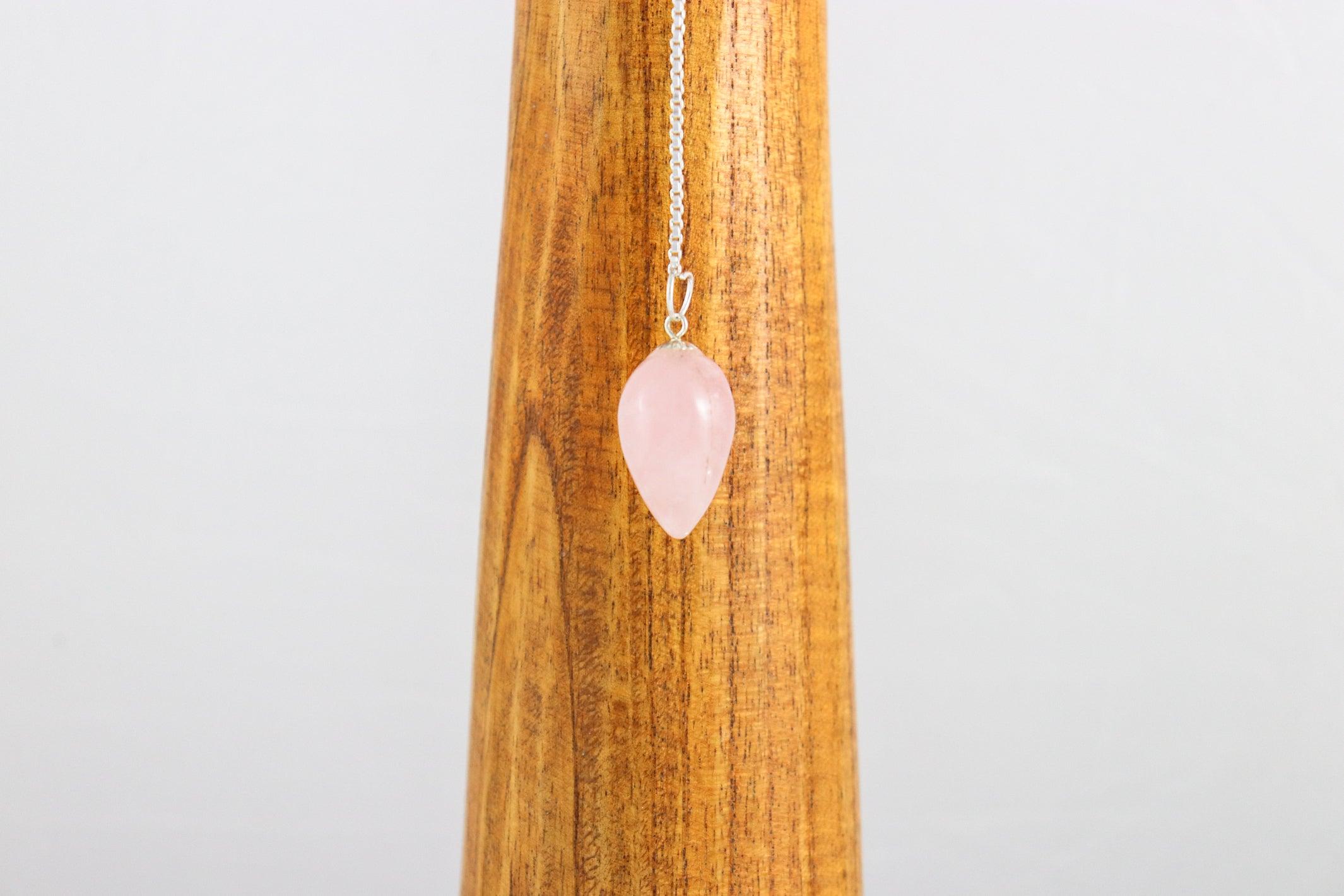 Pendule Goutte - Quartz rose