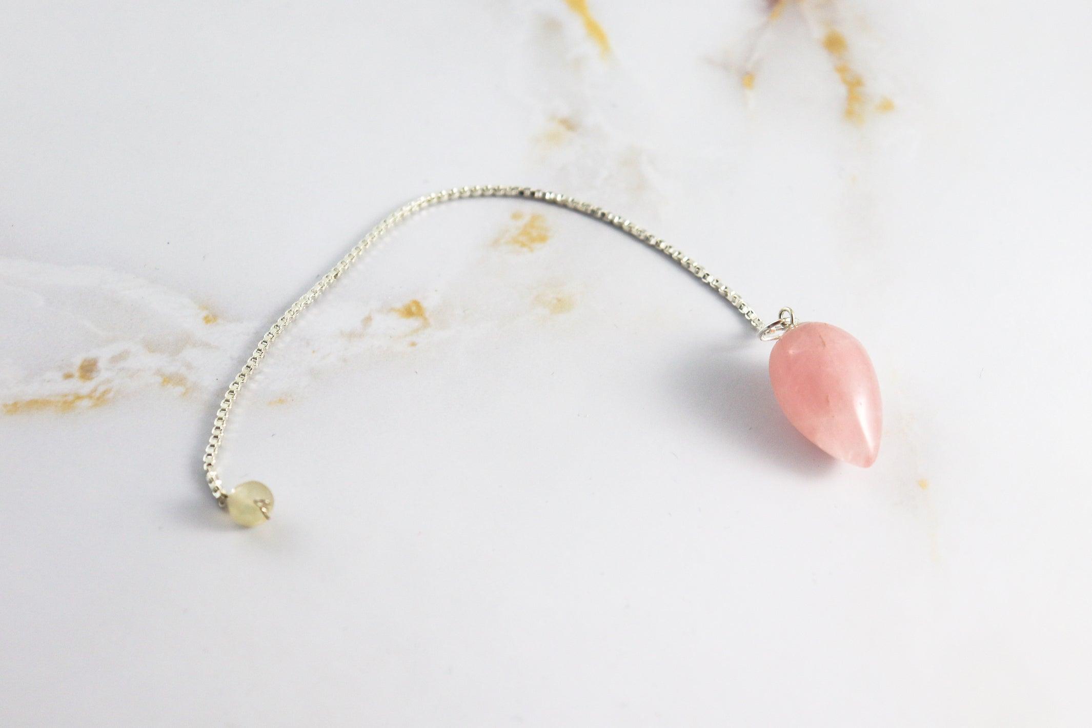 Pendule Goutte - Quartz rose